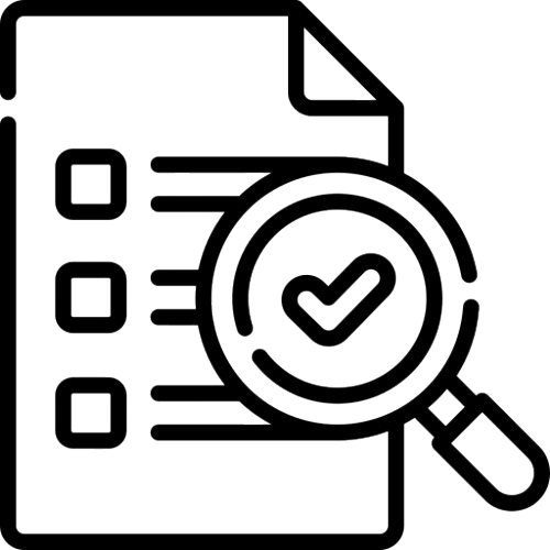 pictogramme rapport d'intervention avec loupe